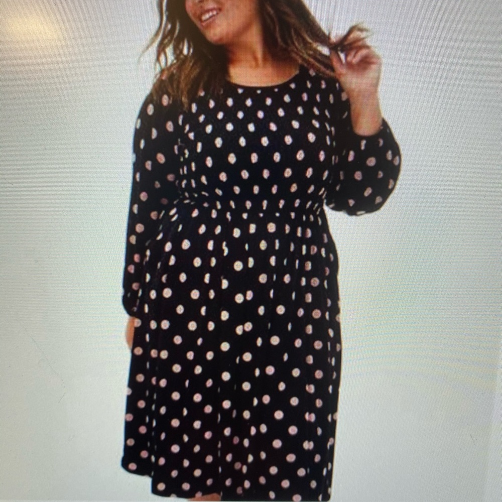 Polka dot ruched tip dress